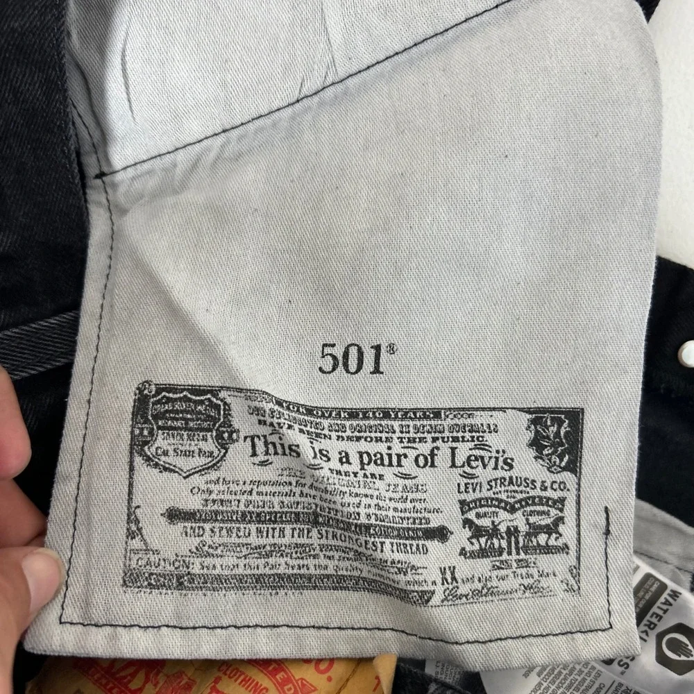 Levi's 501 Original Jeans Mens 32x32 Black Button Fly Straight Leg Denim